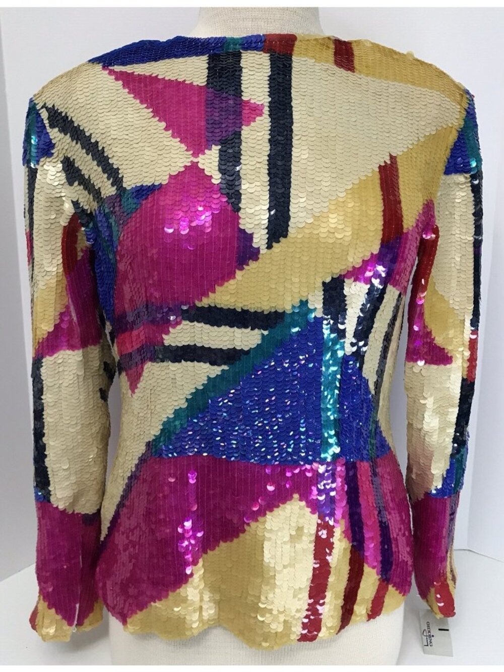 Vintage Fashion Jeet Full Sequin Top Women's Size 8 Long Sleeve Blouse *Read*